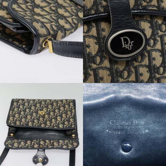 DIOR Trotter Canvas Shoulder Bag Navy - Picture 11 of 12